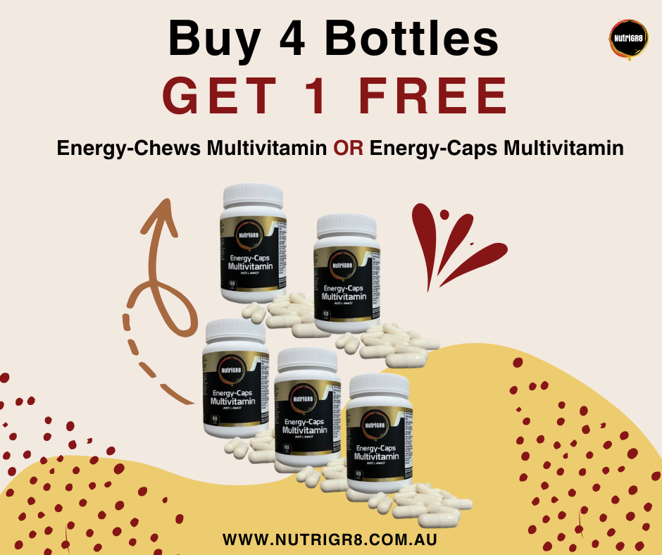 NutriGR8 Energy Caps-Multivitamin - Buy 1 OR Buy 4 & GET 1 FREE