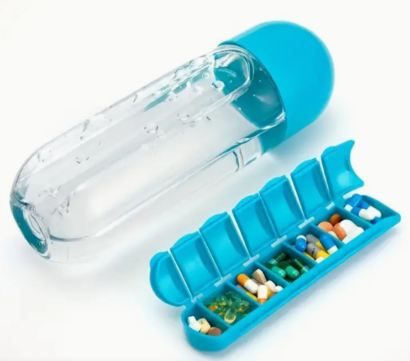 Water Bottle with Supplement Compartments