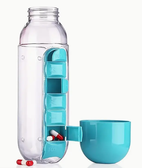 Water Bottle with Supplement Compartments