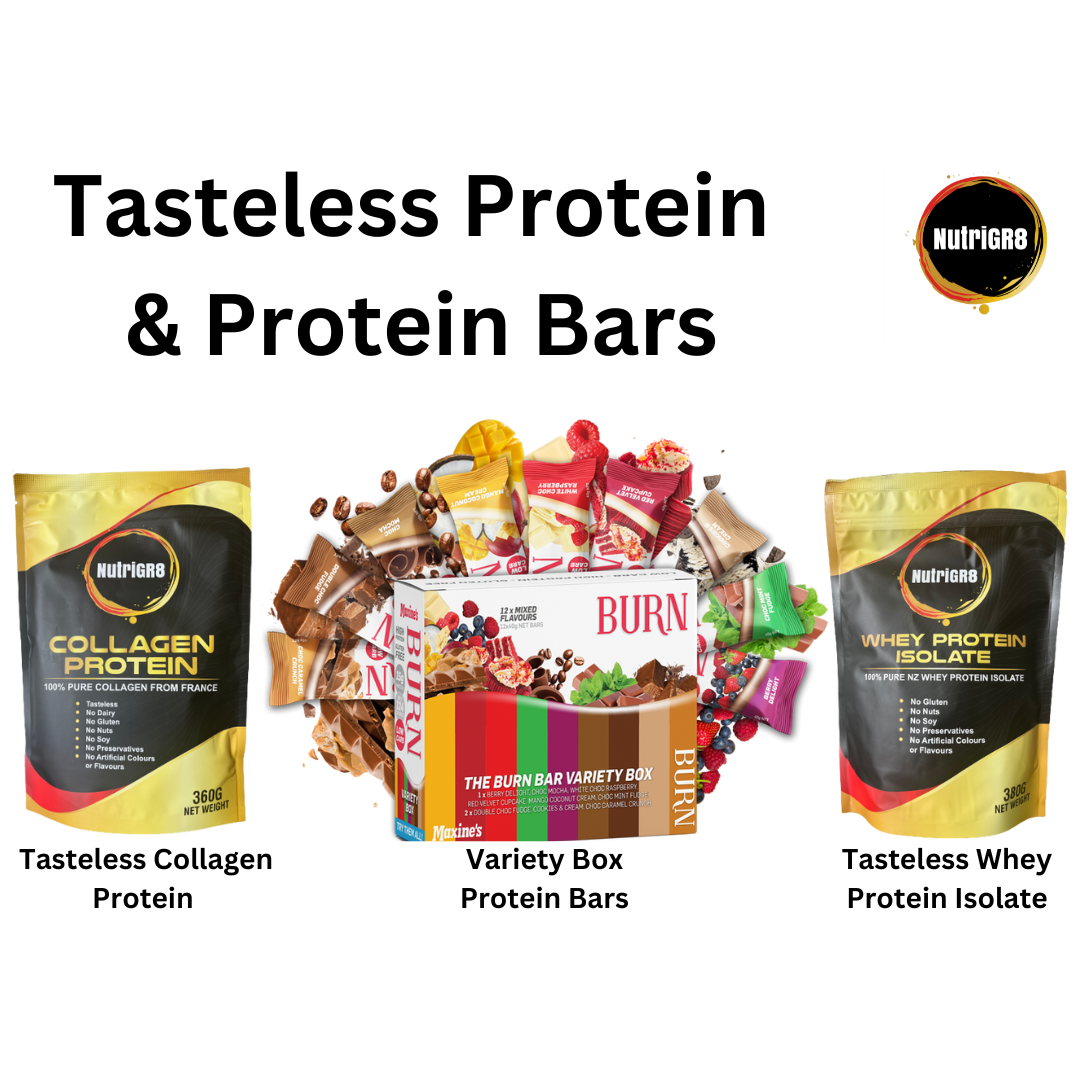 NutriGR8 Tasteless Protein + Protein Bars